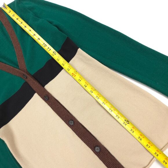 MARNI Virgin Wool Cardigan Sweater Green Colorblock Lagenlook French Girl Twee - Picture 4 of 8